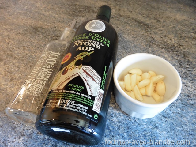 Huile d'olive aromatisée à l'ail pauvre en FODMAP 1