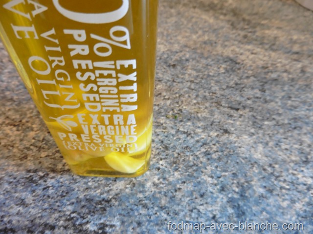 Huile d'olive aromatisée à l'ail pauvre en FODMAP 3
