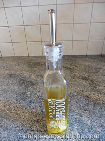 Huile d'olive aromatisée à l'ail pauvre en FODMAP 4